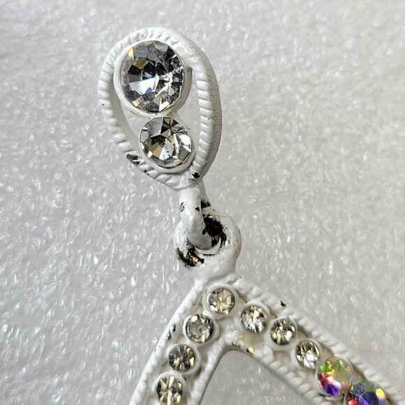 Crystal Teardrop White Large Earrings - Picture 8 of 13